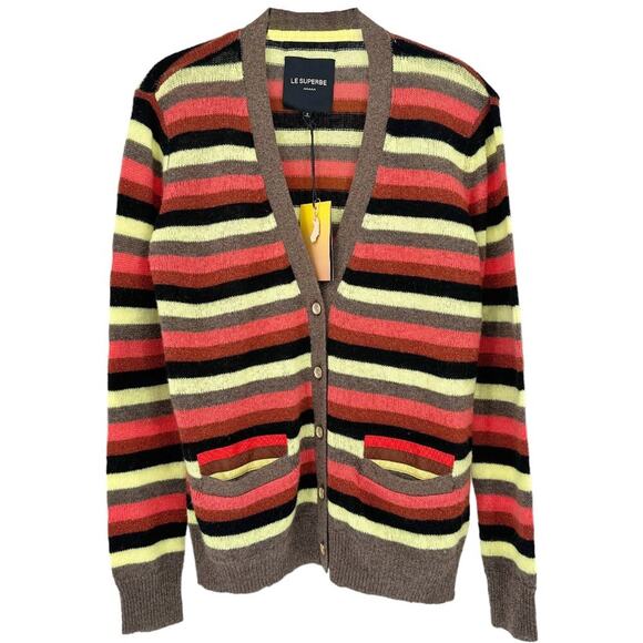LE SUPERBE Boyfriend Sweater in Bright Stripe S - Picture 4 of 11